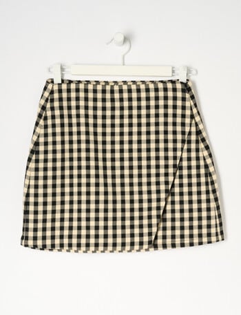 Switch Check Skirt, Oat Milk product photo