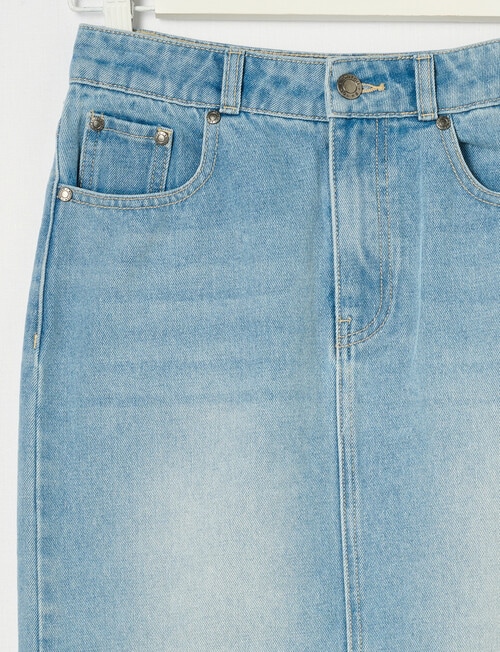 Switch Denim Midi Skirt, Mid Blue product photo View 03 L