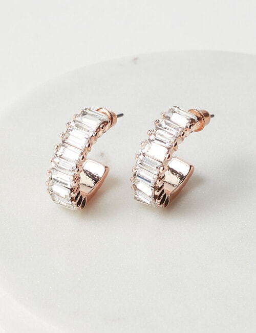 Harlow Radiant Sparkle Hoop Earrings, Rose Gold product photo View 02 L