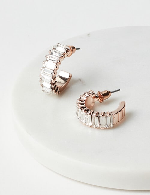 Harlow Radiant Sparkle Hoop Earrings, Rose Gold product photo View 03 L