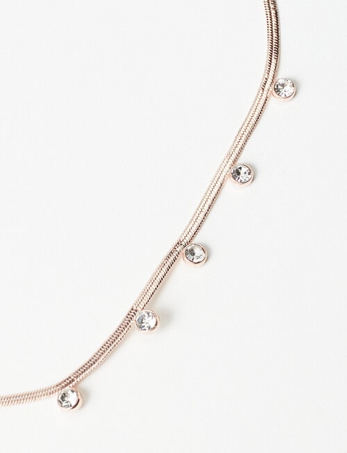 Harlow Snake Chain Sparkle Necklace, Rose Gold product photo View 02 L