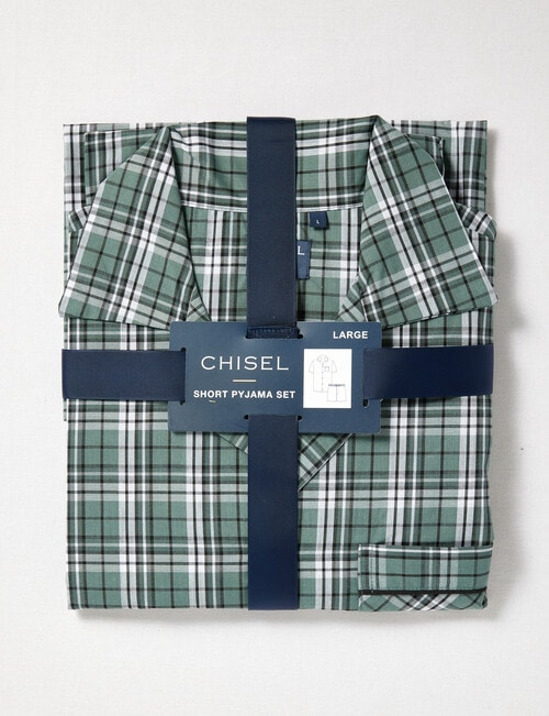 Chisel Woven Check Short PJ Set, Green product photo View 05 L