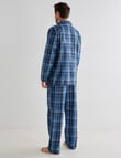 Chisel Check Woven Long PJ Set, Navy & Blue product photo View 02 S