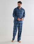 Chisel Check Woven Long PJ Set, Navy & Blue product photo View 03 S