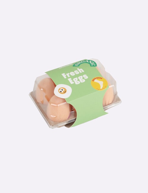 Eat My Socks Fresh Eggs Socks, 3-Pack, White product photo