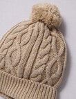 Teeny Weeny Cable Knit Beanie, Oatmeal product photo View 02 S