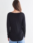 North South Merino Ruched Waist Top, Black product photo View 02 S