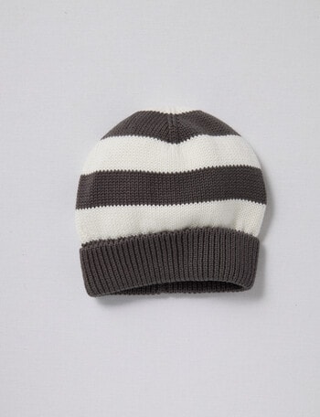 Teeny Weeny Wide Stripe Beanie, Charcoal product photo