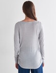 North South Merino Ruched Waist Top, Silver Marle product photo View 02 S