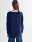 North South Merino Twist Front Top, Navy product photo View 02 S