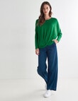 North South Merino Twist Front Top, Bright Green product photo View 03 S