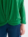 North South Merino Twist Front Top, Bright Green product photo View 04 S