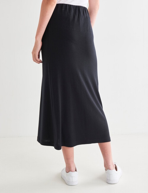 North South Merino Ruched Waist Skirt, Black product photo View 02 L