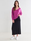 North South Merino Ruched Waist Skirt, Black product photo View 03 S