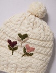 Teeny Weeny Flower Embroidery Beanie, Warm White product photo View 02 S