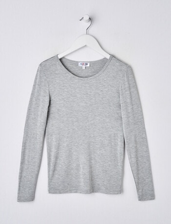 Blue Ink Bamboo Long Sleeve Top, Grey Marle product photo