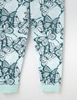 Sleep Squad Butterfly Knit Long Pyjama Set, Green product photo View 03 S