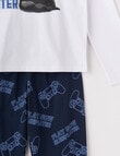 Sleep Squad Play Now Knit Long PJ Set, Navy product photo View 04 S