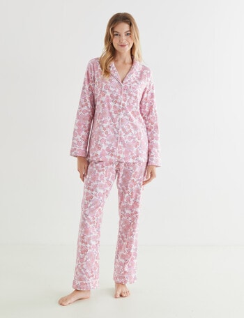 Whistle Sleep Flannel Pyjama Set, Pink Floral product photo