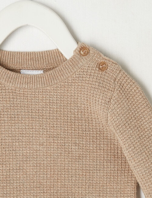 Teeny Weeny Knit Jumper, Oat Marle product photo View 02 L