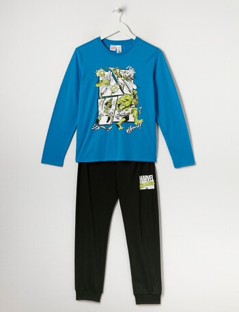 Licensed Marvel Katakana Comics Pyjama Set, Blue product photo