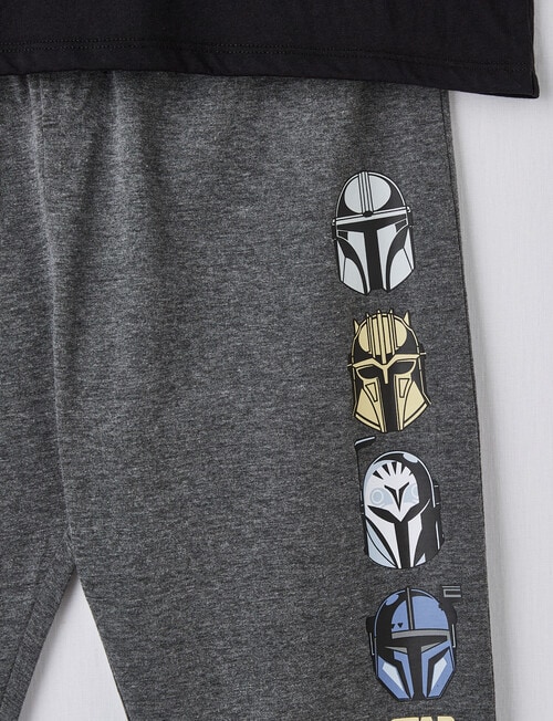 Licensed Star Wars Way PJ Set, Black & Charcoal Marle product photo View 03 L