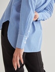 Oliver Black Stripe Long Sleeve Classic Shirt, Blue & White product photo View 04 S
