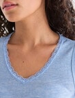 Essence Thermals Merino, Cotton Lace Trim Singlet, Sky Blue, 10-18 product photo View 04 S
