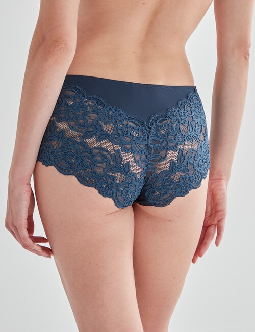 Lyric Lace Boyleg Bandeau Brief, Navy Teal product photo View 02 L