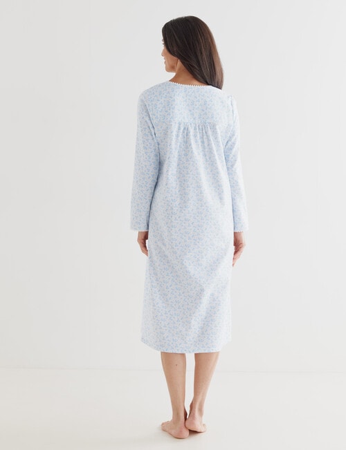 Ruby & Bloom Ditsy Flan Nightie, Pale Blue, 10-20 product photo View 02 L