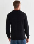 Gasoline Textured Sky Crew Off Jumper, Black product photo View 02 S