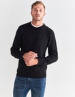 Gasoline Textured Sky Crew Off Jumper, Black product photo View 05 S