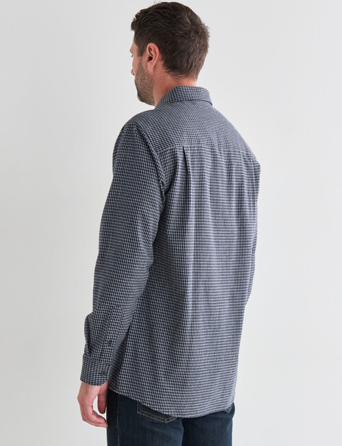 Chisel Mini Check Long Sleeve Shirt, Navy product photo View 02 L
