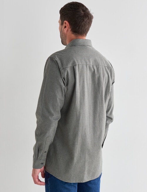 Chisel Mini Check Long Sleeve Shirt, Khaki product photo View 02 L