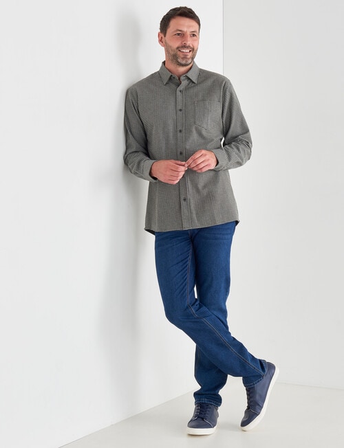 Chisel Mini Check Long Sleeve Shirt, Khaki product photo View 03 L