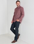 Chisel Mini Check Long Sleeve Shirt, Burgundy product photo View 03 S