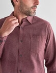 Chisel Mini Check Long Sleeve Shirt, Burgundy product photo View 04 S