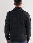 Chisel Zip Through Sweater, Black Marle product photo View 02 S