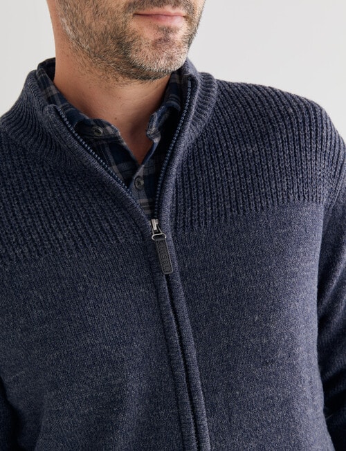 Chisel Zip Through Sweater, Blue Marle product photo View 04 L