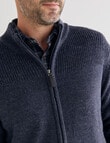 Chisel Zip Through Sweater, Blue Marle product photo View 04 S