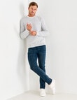 Gasoline Aspen Waffle Crew Jumper, Stone product photo View 03 S