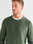 Gasoline Aspen Waffle Crew Jumper, Green product photo View 04 S