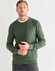 Gasoline Aspen Waffle Crew Jumper, Green product photo View 05 S