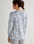 Line 7 Vapour Knitted Jersey Top, Blue Pattern product photo View 02 S