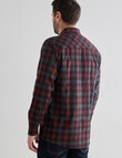Chisel Long Sleeve Flannel Shirt, Dark Red product photo View 02 S