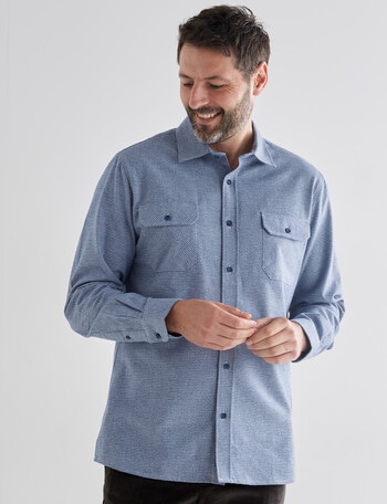 Chisel Long Sleeve Flannel Shirt, Light Blue product photo