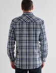 Chisel Long Sleeve Flannel Shirt, Navy product photo View 02 S