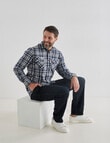 Chisel Long Sleeve Flannel Shirt, Navy product photo View 03 S