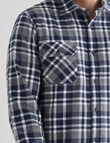 Chisel Long Sleeve Flannel Shirt, Navy product photo View 04 S