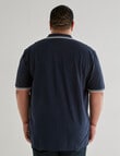Chisel King Size Tipped Polo Shirt, Navy product photo View 02 S